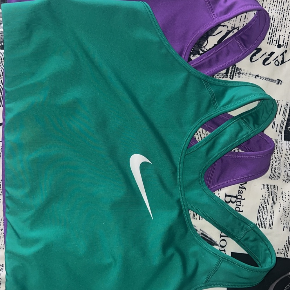 Nike Teal and Purple Sports Bras 2X